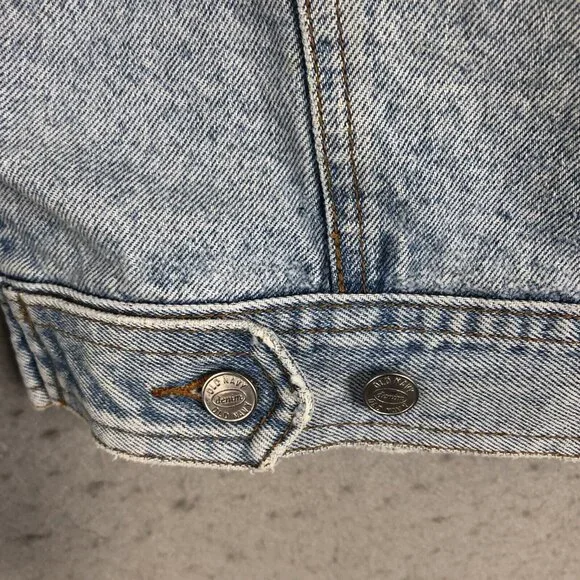 Vintage Old Navy Jean Jacket Womens Large Sunwashed Distressed Y2K 90s Western - Picture 14 of 16